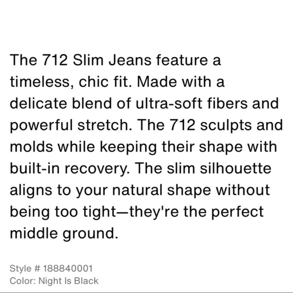 Levi’s 712 Slim Jeans Black Mid Rise 33W 30L - Picture 10 of 11